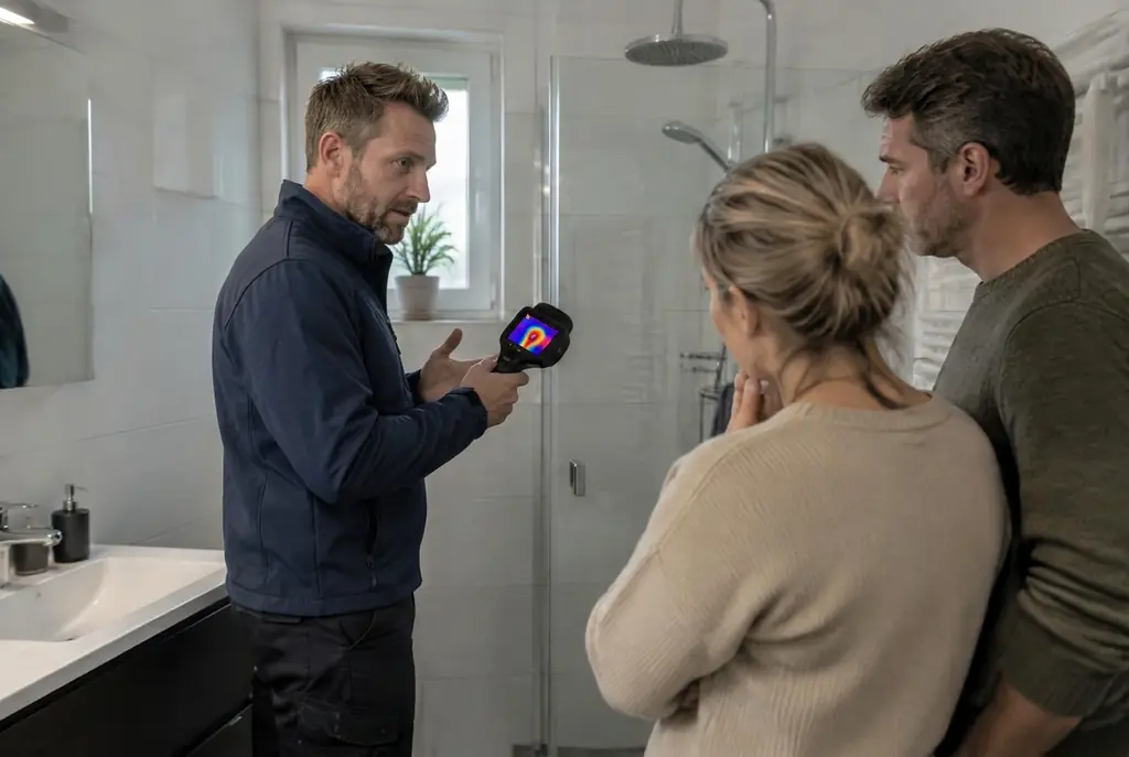 Lekdetectie Garderen – specialist legt bevindingen uit aan bewoner